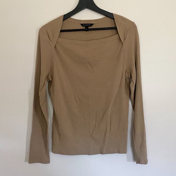 Banana Republic Square Tan Long Sleeve Top - Picture 1 of 5